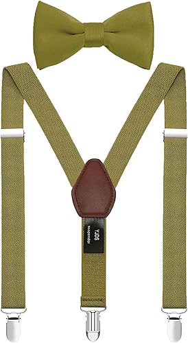 YJDS Conjunto de tirantes y pajarita ajustable para hombre y niño