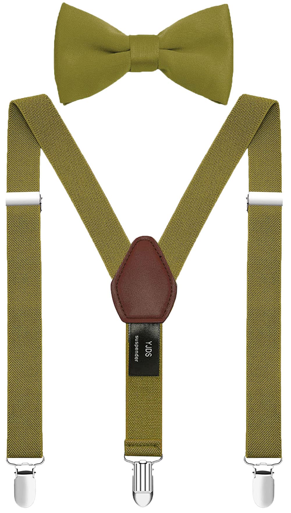 YJDS Men's Boys' Suspenders and Bow Tie Set Adjustable Elastic
