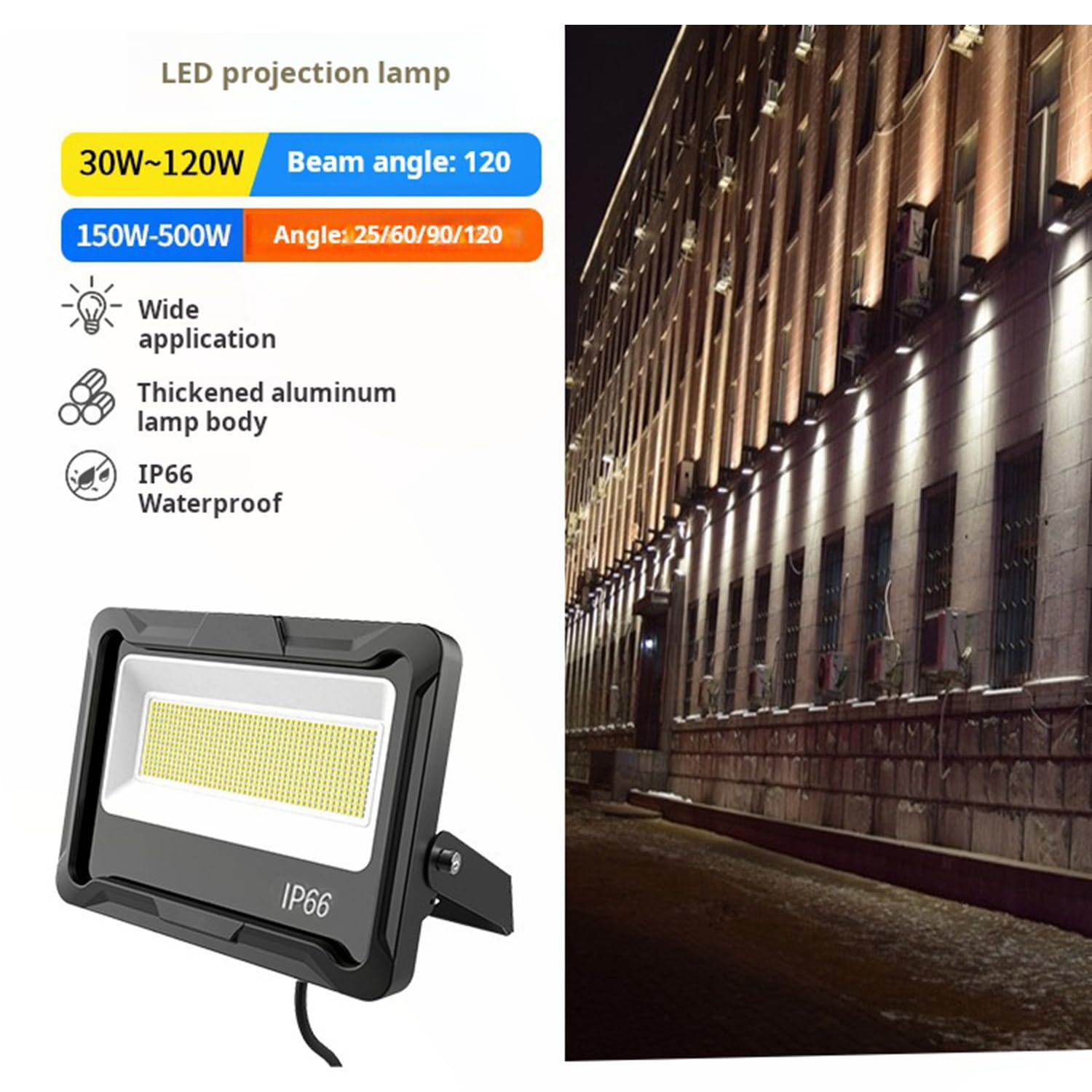 Faretto LED Da Esterno Proiettore Led All'Aperto, Faretti Lavoro LED Alluminio 30-500W Ultra-Bright Faro LED Esterno Ip66 Impermeabile Per Cortile, Giardino, Stadio, Parco Giochi (30W)