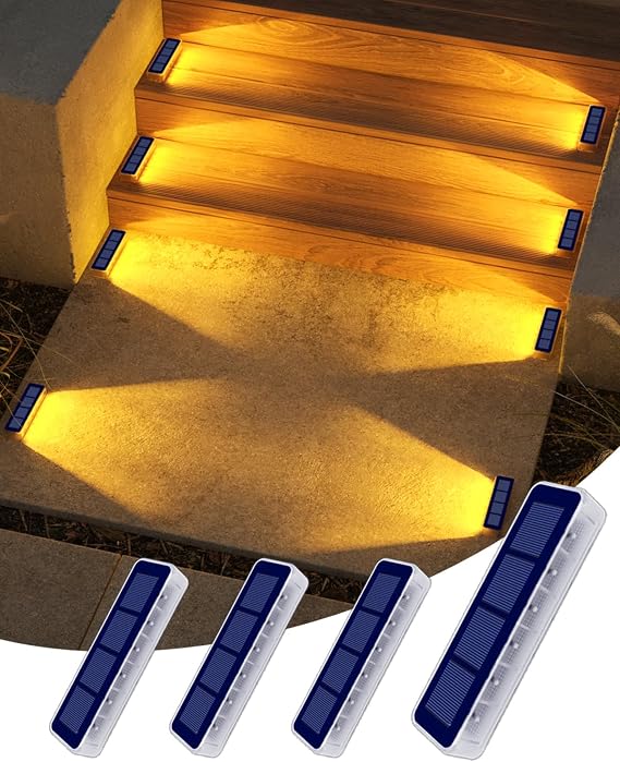 DetarZinLED 4 Pack Step Lights + 4 Pack Pathway Lights