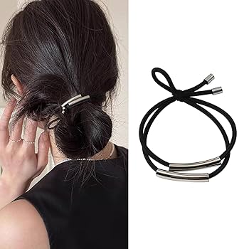 黒い流れるヘアアクセサリー Amazon | Yokosen ヘアゴム 黒 髪ゴム おしゃれ ヘア