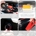 Jumper Cables with Adapter for Dewalt 20V Battery, 60cm/23.62 Inch Length 8AWG Car Jump Pack Box Starter Wire & Adapters Tool Set Automotive Battery Accessories for Dewalt Jump Starting Booster