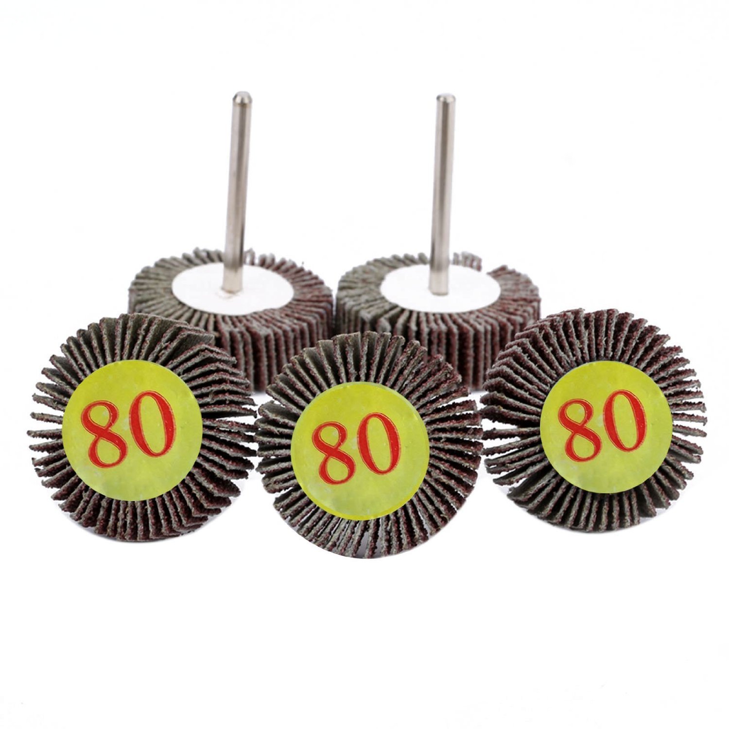 Driak 10 pics Abrasive Flap Wheel Sander 80 Grit 1/8