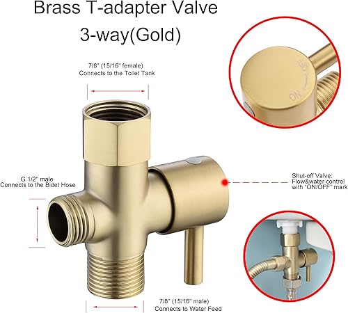 Miniatura 4 de Brushed Nickel Toilet Sprayer Bidet, Senhozi Bidet Sprayer for Toilet with Adjustable Water Pressure Control and Bidet Hose for Cloth Diaper Bidet