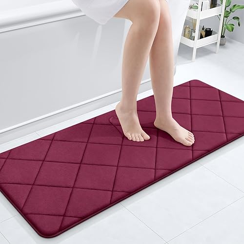 Miniatura 179 de OLANLY Tapete de baño de espuma viscoelástica de 24 x 16 pulgadas, ultra suave y absorbente, lavable a máquina, cómodo tapete de baño para suelo de