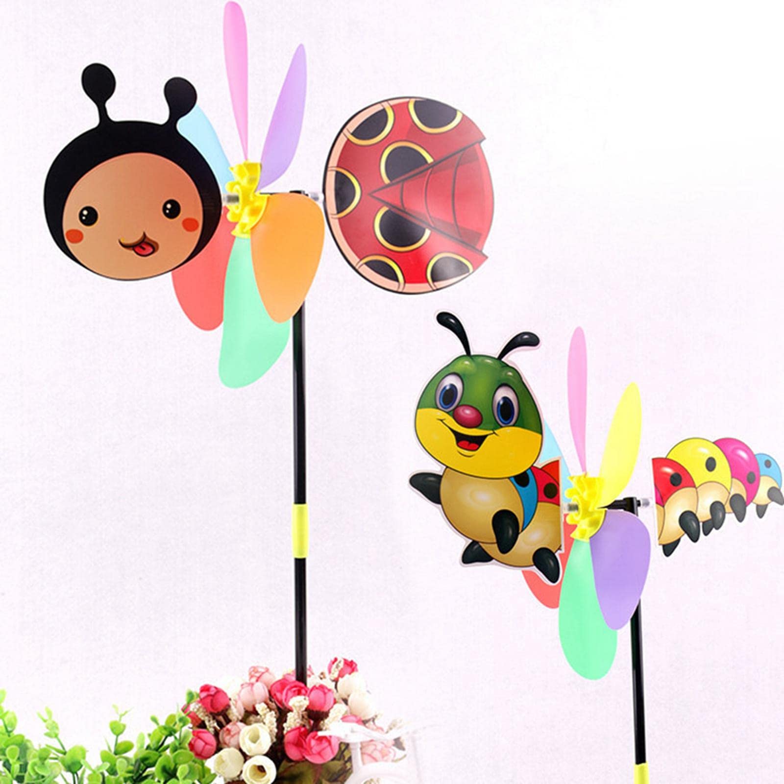 Fashion My Day Cute Bee Shaped Windmill 3D Spring Wind Catcher Decor for Lawn Outdoor Home-image-2