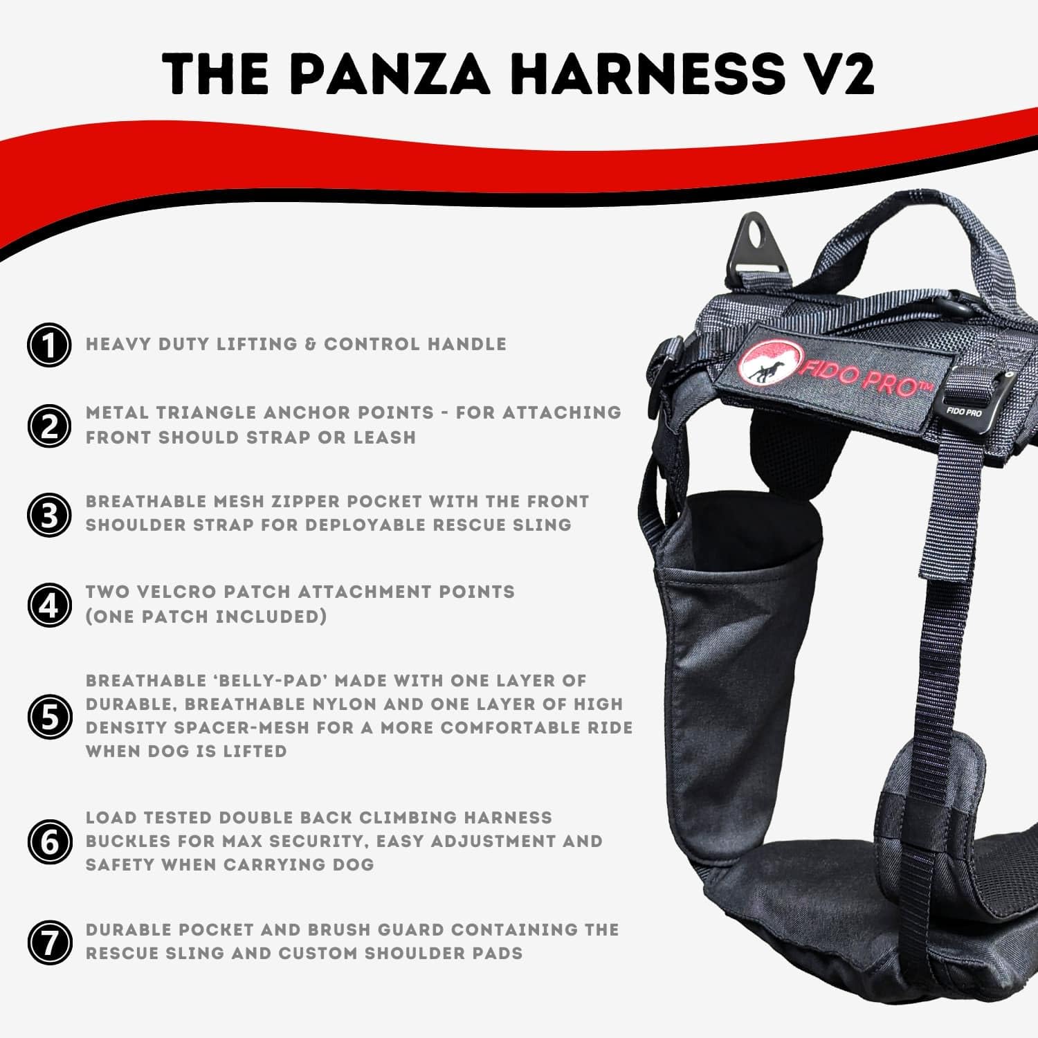 Dog Sling Fido Pro Featherweight Shoulder Padding Ski