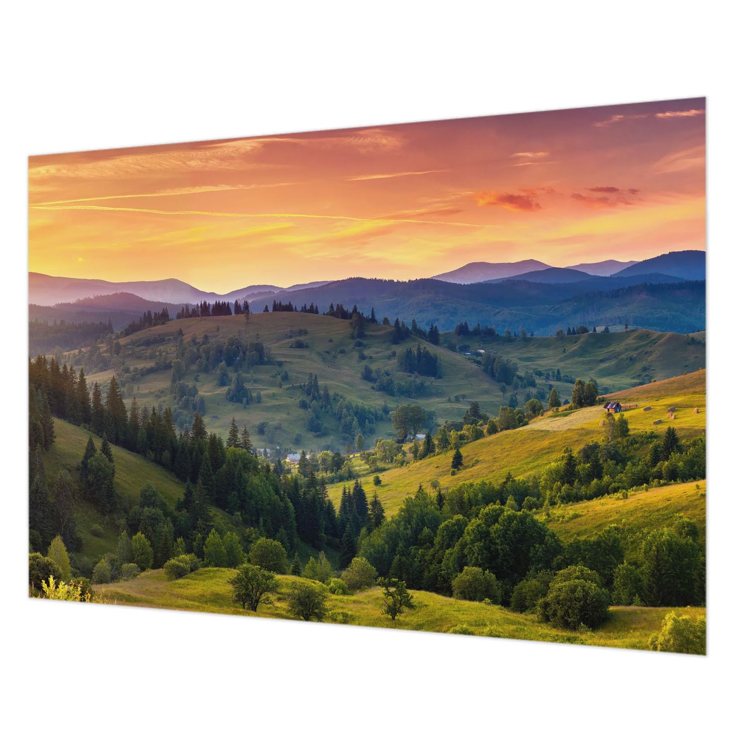 Papier peint montagne pour chambre à coucher, décor intissé grand format et chaleureux
