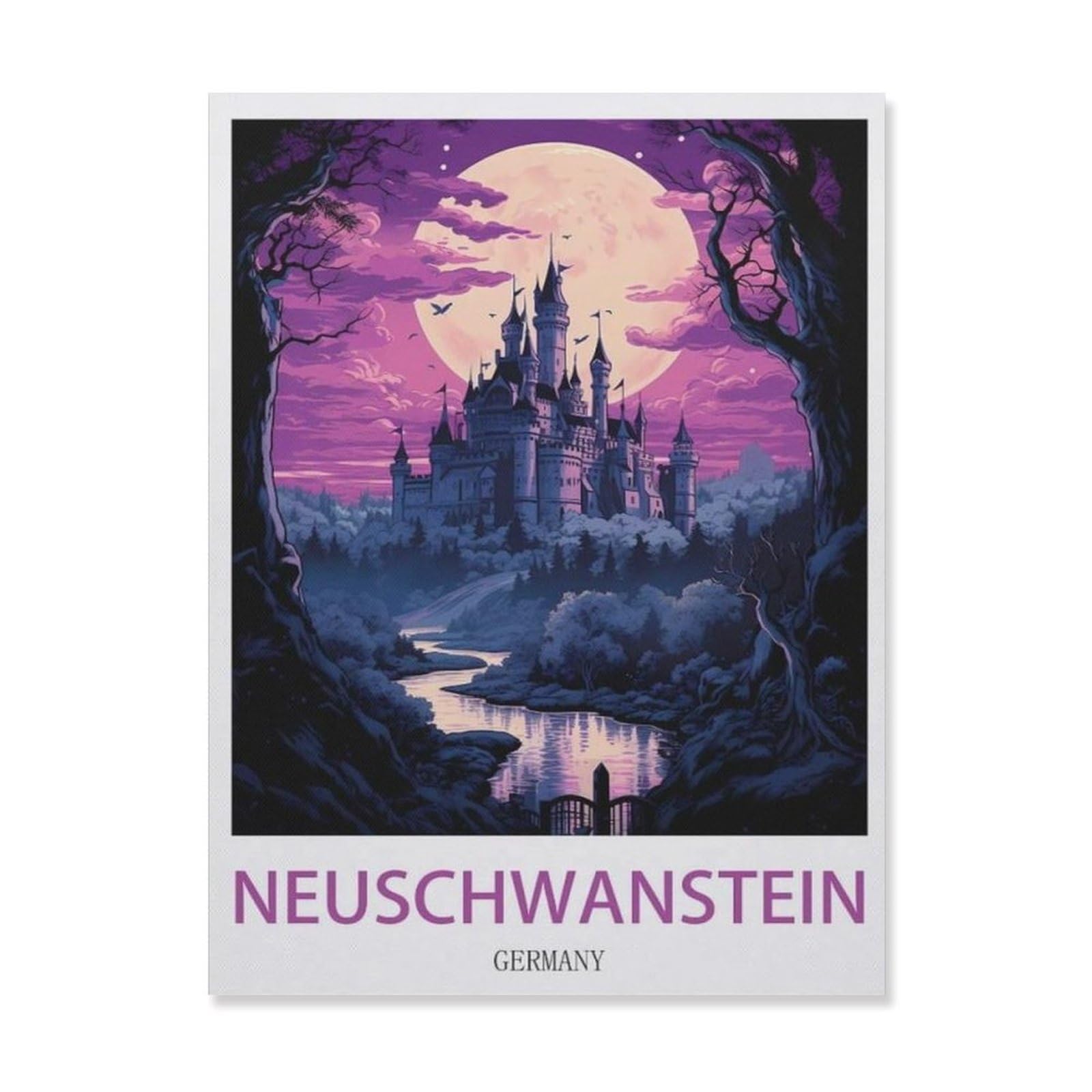 Metal Sign，Neuschwanstein Germany，Tin Signs New Year Easter Wall Decoration Bar Pub Family Cafe Signs Men Cave Gifts for Friends Family Fun Signs Nice Sign(15x30cm）6x12 inch-EF72