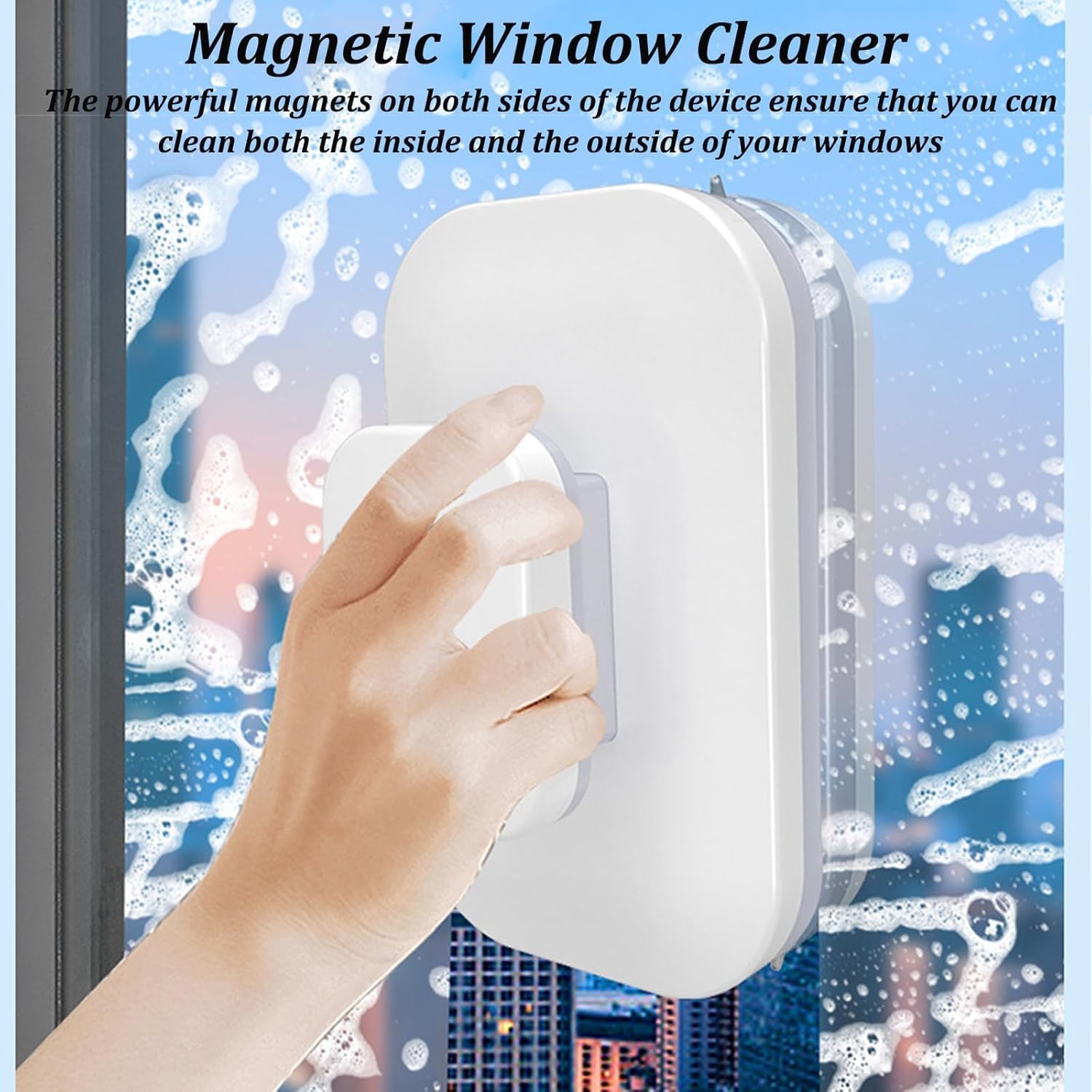 Windshield Wow Magnetic Car Window Cleaner, Magnetic Window Cleaner Tool, Magnetic Windshield Cleaner Tool, Magnet Window Cleaner Tool, Windshieldwow Magnetic Car Window Cleaner (1PC)