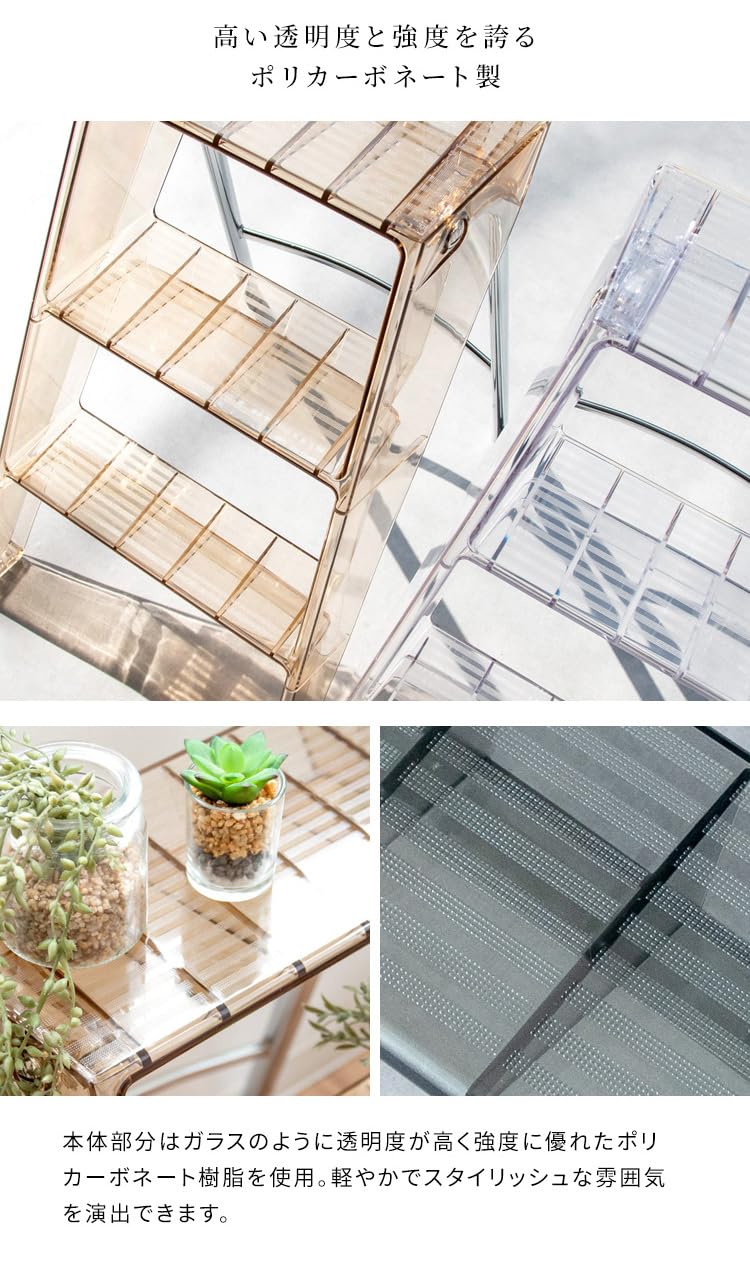 ナ*ン様 ステップチェア ソプラクリア 折り畳み可 幅45×奥行61×高60cm Amazon｜宮武製作所 ステップチェア ソプラ クリアデザイン 折り畳み