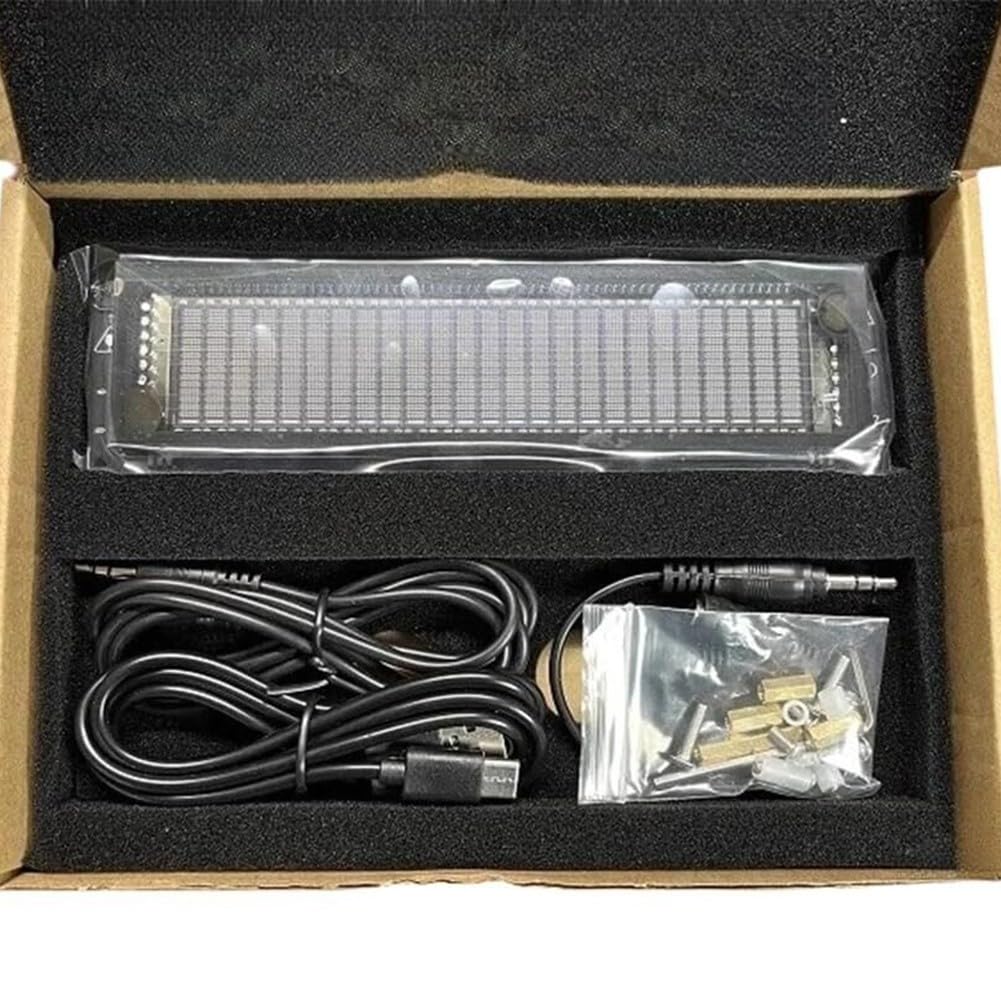 Analizador de espectro de audio, visualizador de música VFD, rango de 32 Hz-16 kHz, filtro de ruido AGC, alimentación dual tipo C, entrada AUX de 3.5 mm para estéreo de coche y hogar
