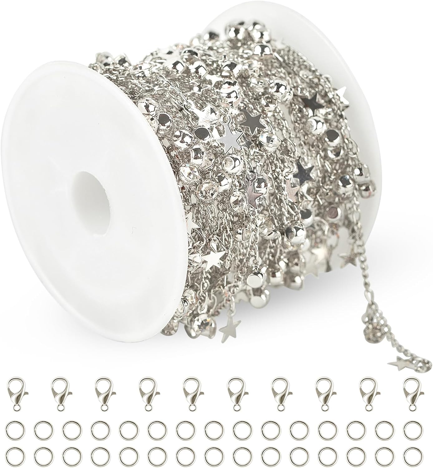 KYUNHOO Silver Jewelry Making Chains Bulk on Spool Dangle