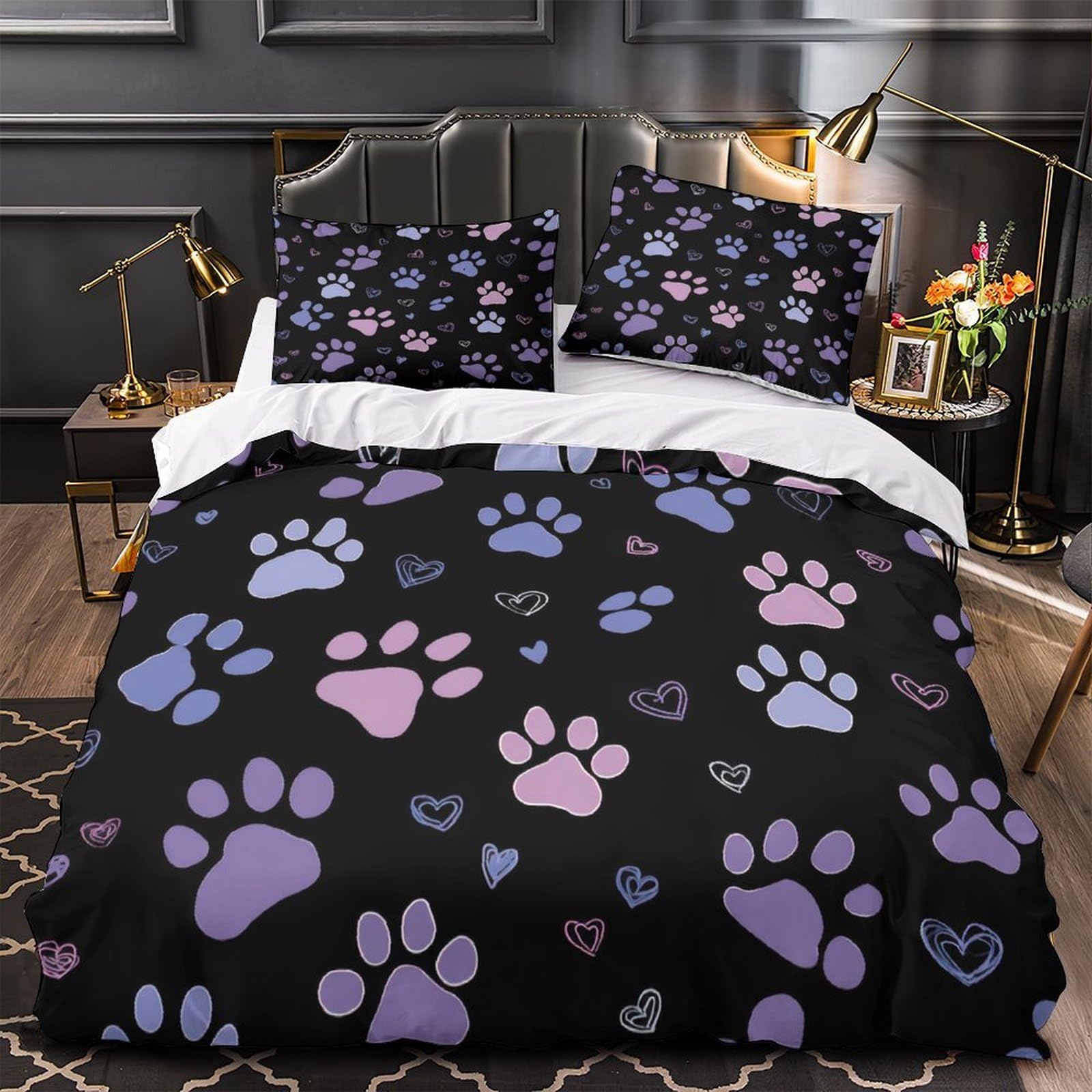 Housse de couette pingouin 260x220 cm en microfibre super douce avec parure lit imprimé 3D