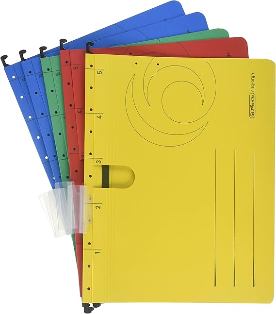 10 Cartelline Pieghevoli Herlitz A4 - Colorate, In Cartone Manila, Per Archivazione - Foto 13