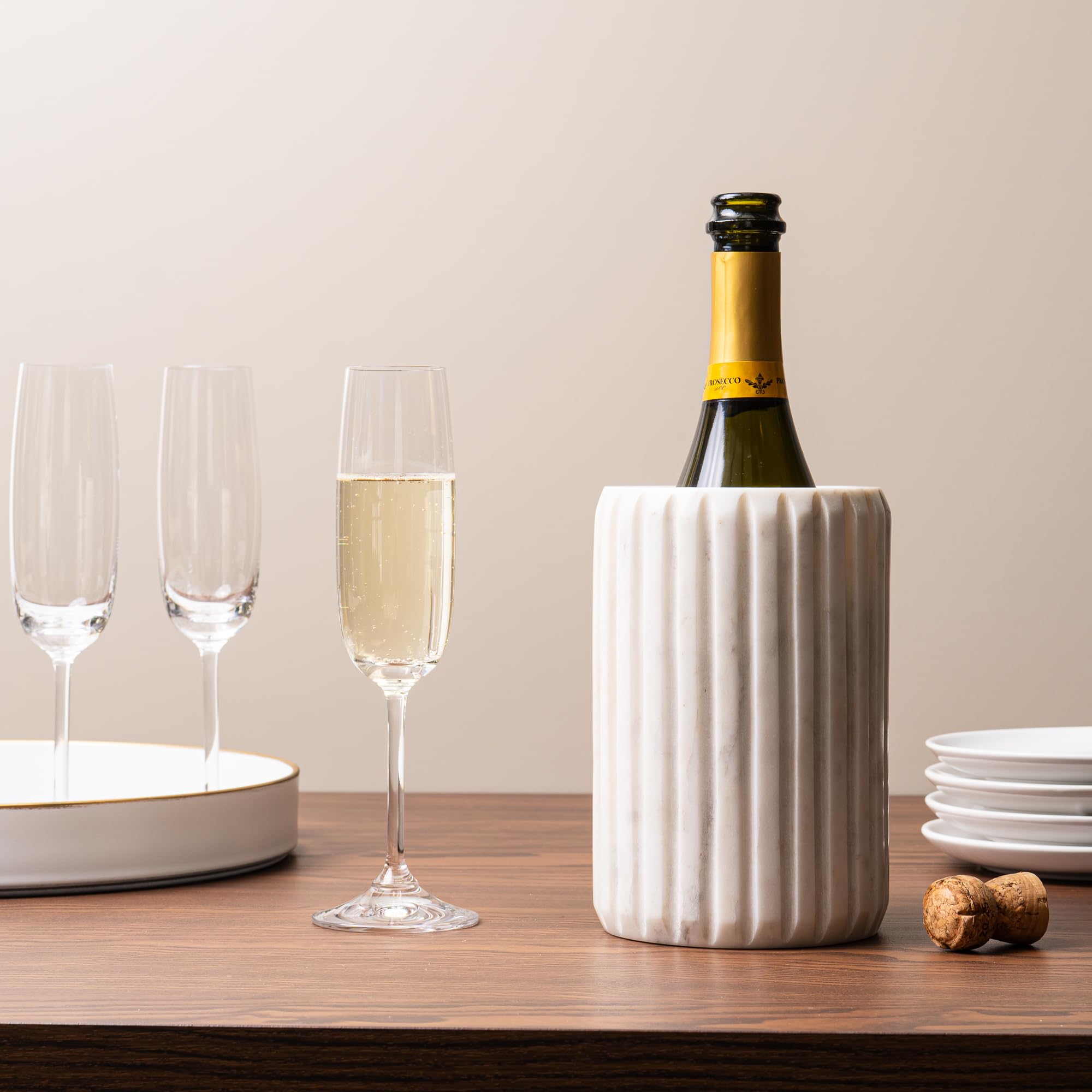 Cork & Mill Marble Wine Chiller, Champagne Bottle Holder, Cooler Bucket — Amazon image 2
