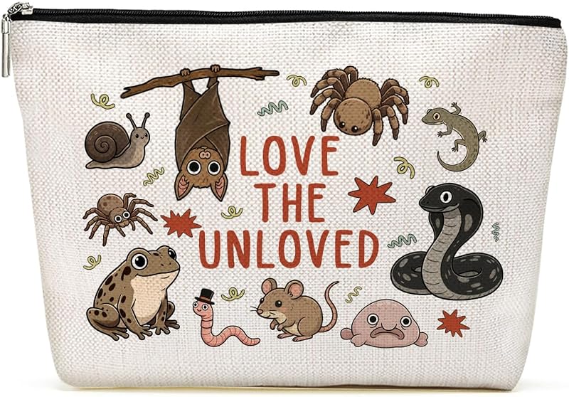 Necessaire de maquiagem EEooooX com estampa de animais Cute Animal 989 e zíper