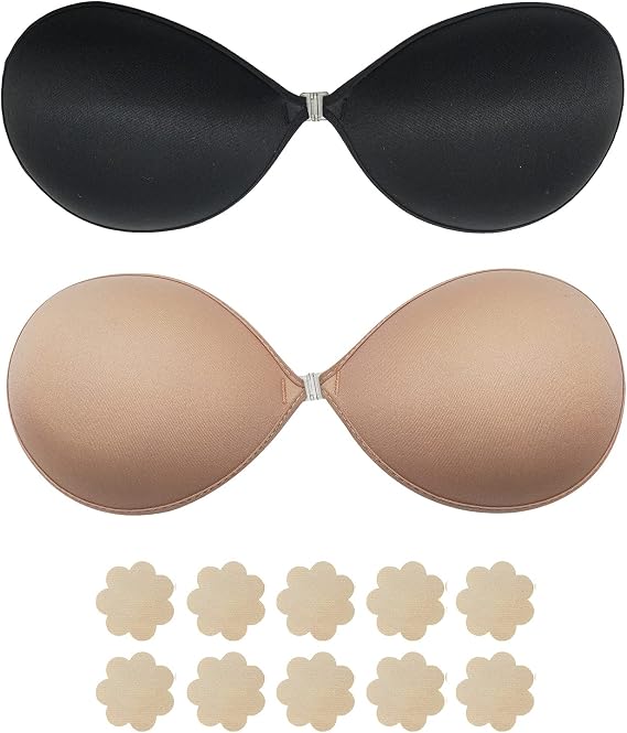 Amazon.com: Sujetador adhesivo, cubiertas para pezones, levantamiento de  senos, cubiertas sin pezones, adhesivo reutilizable, pastitas para mujeres  fiestas – 7 pares, A : Ropa, Zapatos y Joyería