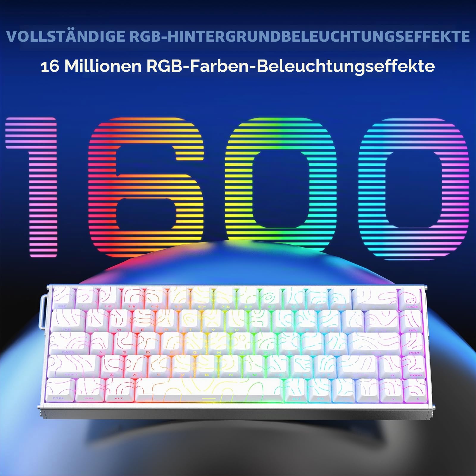 ATTACK SHARK X68MAX HE Vollaluminium-CNC-8KHz-Rapid-Trigger-Tastatur | Magnetschalter, Snap Tap, 0,005mm RT-Genauigkeit, Kabelgebundene RGB-Gaming-Tastatur, C01Ultral-Kabel, PC/Mac, Weiß Konturen