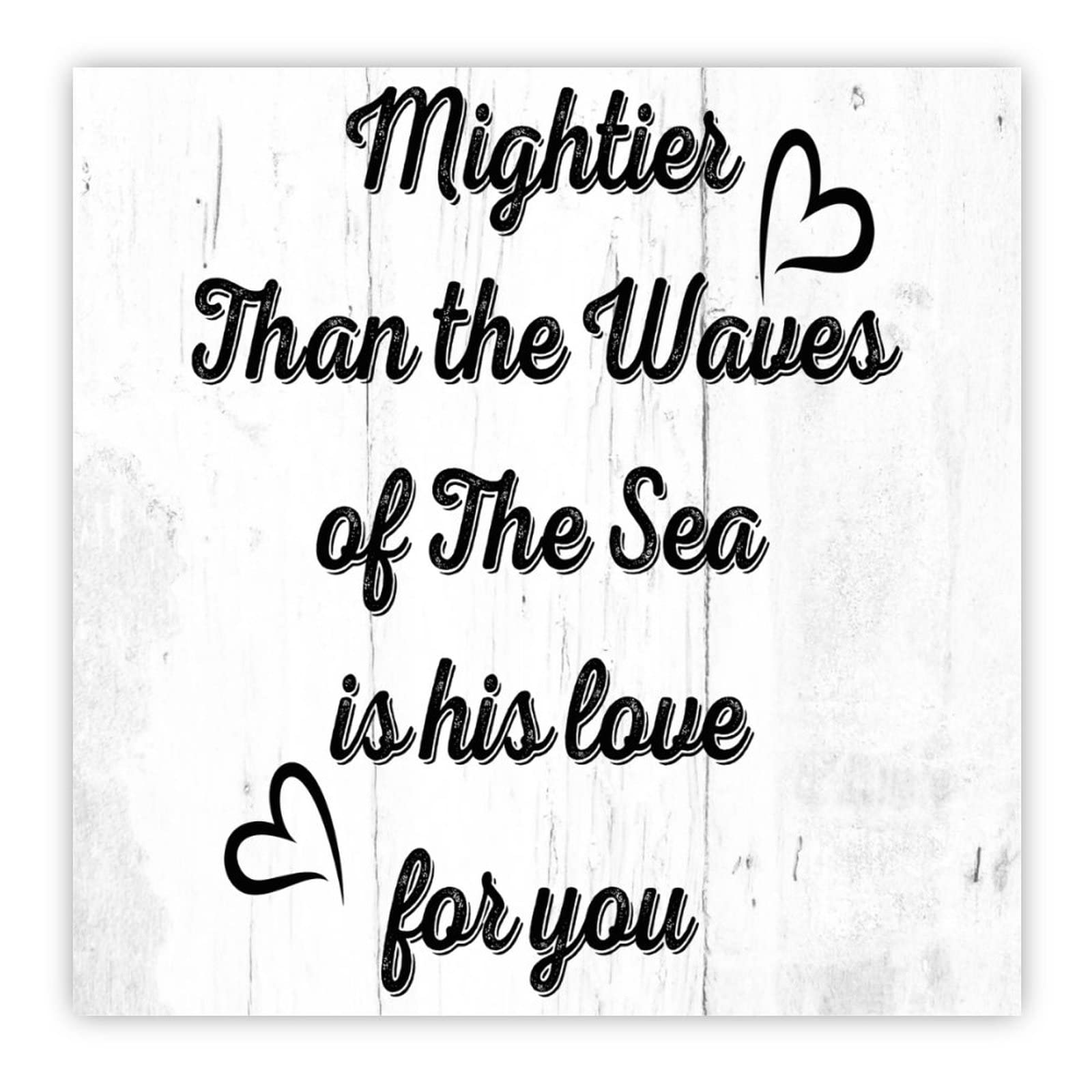 Panneau en bois Mightier Than The Waves message d'amour et de confort maison
