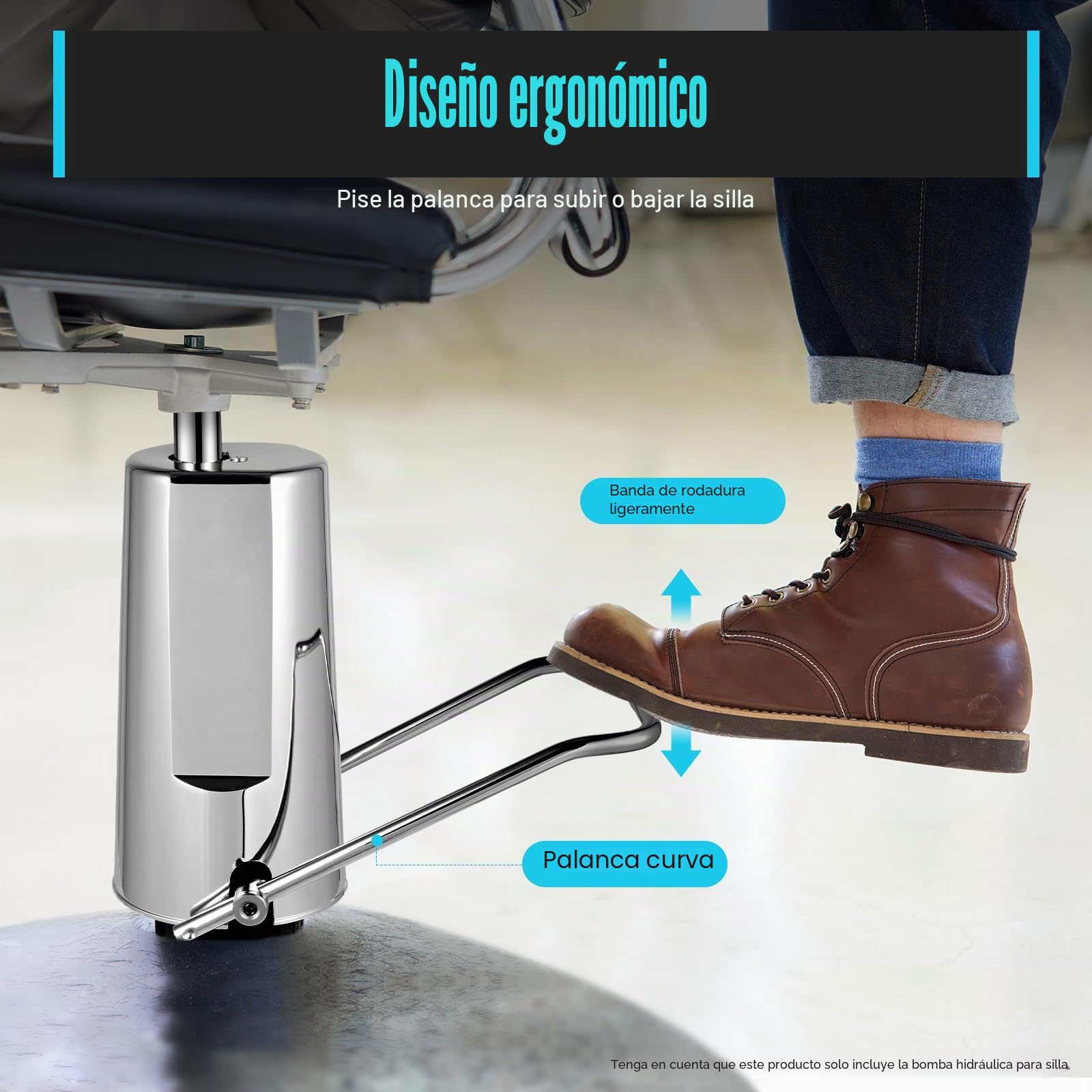 Silla de peluquería bomba de elevación bomba hidráulica, Carga Sillas de Salón Silla Bomba de Elevador de Reemplazo, bomba hidráulica de sillín ajustable de 38-49cm, hasta 200kg