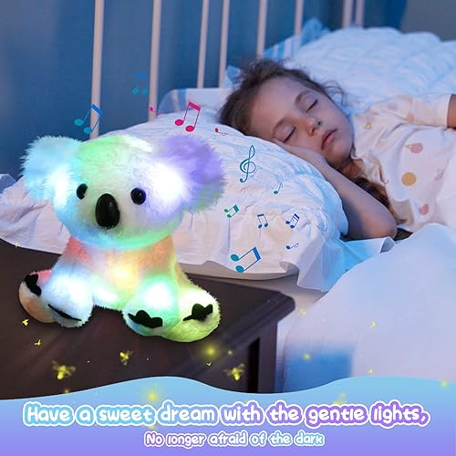 Miniatura 5 de Glow Guards - Koala de peluche blanco musical, con iluminación, suave, con luces ledes nocturnas y canciones de cuna, para cumpleaños, regalo para