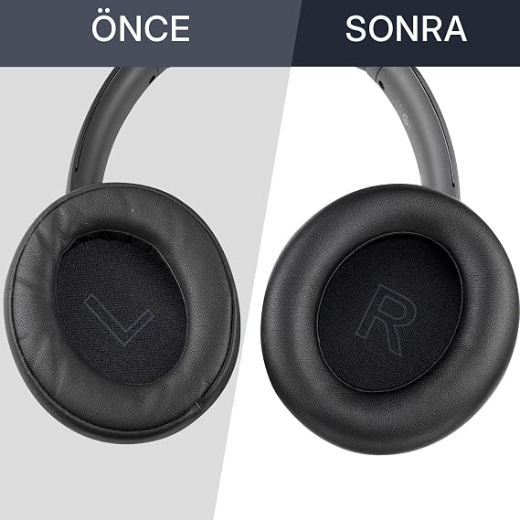 Minesk Anker Soundcore Life için Q30 Q30bt ve Q35 ile Uyumlu Suni Deri Kulaklık Pedi Hafızalı Yüksek Kaliteli Materyal Kulaklık Süngeri