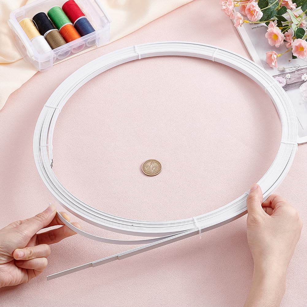 AHANDMAKER 20 Yards White Steel Boning for Sewing Spring Steel Corset Busk Flexible Spiral Metal Boning for Dresses Skirts Corsets Undergarments Wedding Costume Design 7.9X 1mm