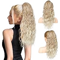 Vista 14 de REECHO Extensión de cola de caballo, extensión de cola de caballo de 18 pulgadas con clip de garra para mujer, extensiones de cabello largo, rizado