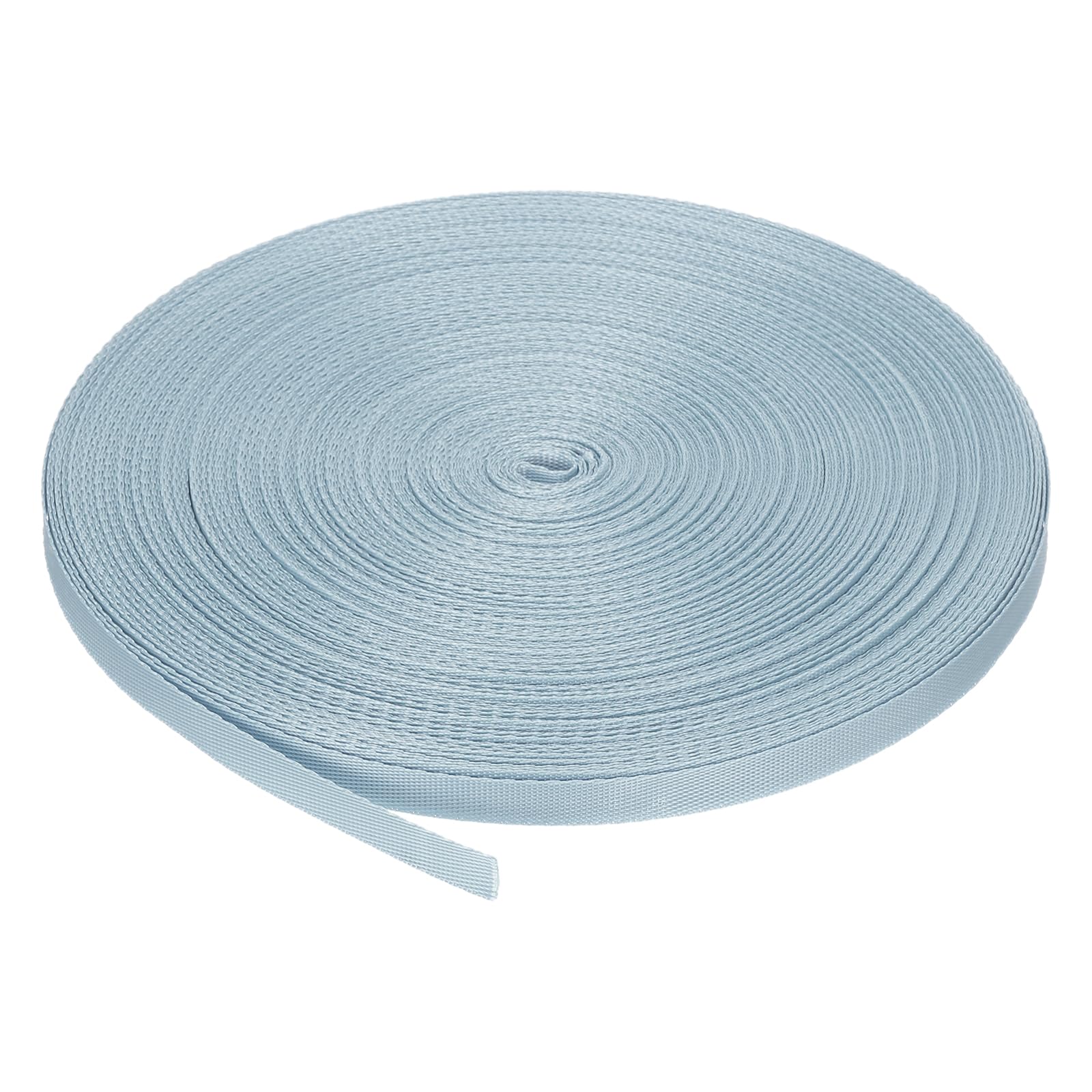 MECCANIXITY Nylon Webbing Strap Flat 3/8 Inch 50 Yards Light Lake Blue for Outdoor DIY Gear Repair, Backpack, Luggage-Rack, Crafts
