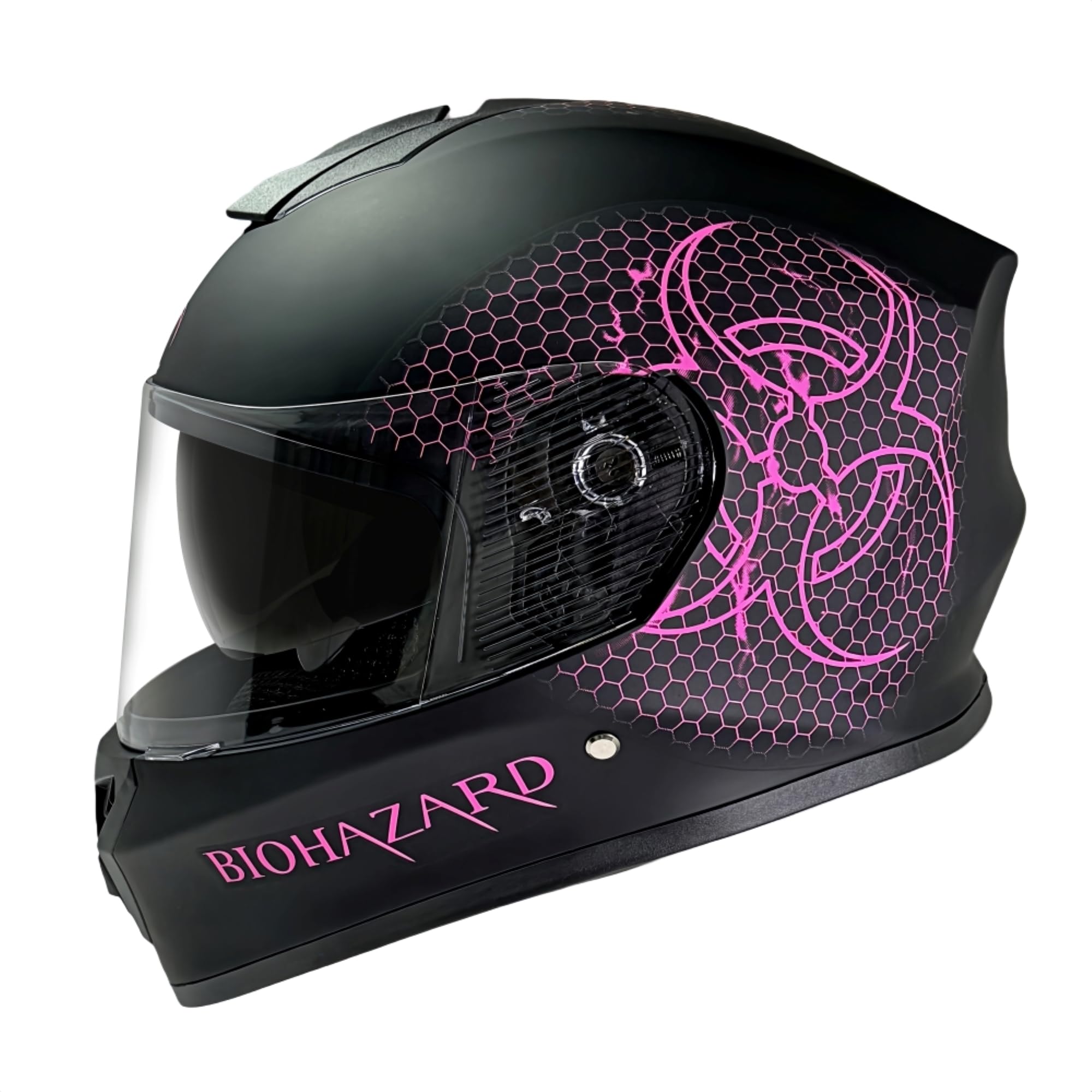 Kinder Integralhelm Bio-Hazard AHP – Motorradhelm für Kinder, ABS-Schale, robuster Kinderhelm für Downhill, Quad und Motocross, pink