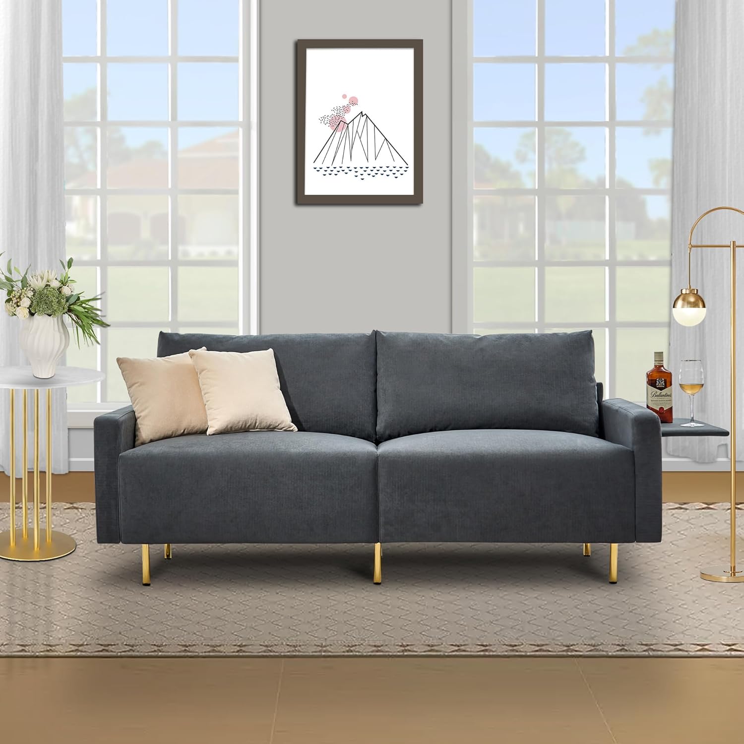 YOOBECH 72 inch Loveseat Sofa, Mid Century Modern Couches