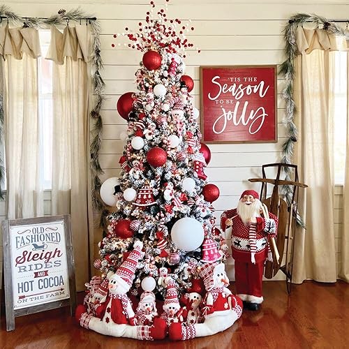 Miniatura 78 de Fraser Hill Farm Árbol de Navidad artificial flocado de pino de Alaska de 12 pies con luces LED blancas cálidas y soporte, árbol falso plegable