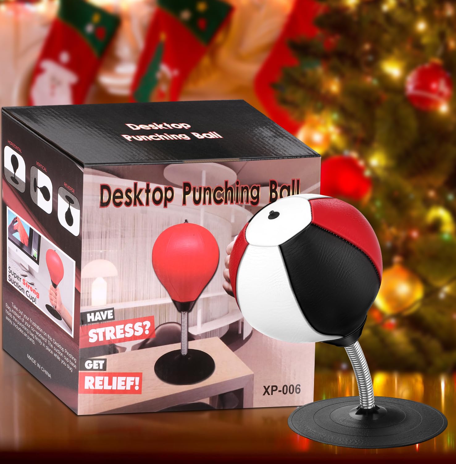 NZQXJXZ Sacco da Boxe da Tavolo, Punching Ball con Ventosa Super Forte, Antistress con Ventosa per Tavolo e Banconi da Ufficio, Regalo Divertente per Amici o Colleghi
