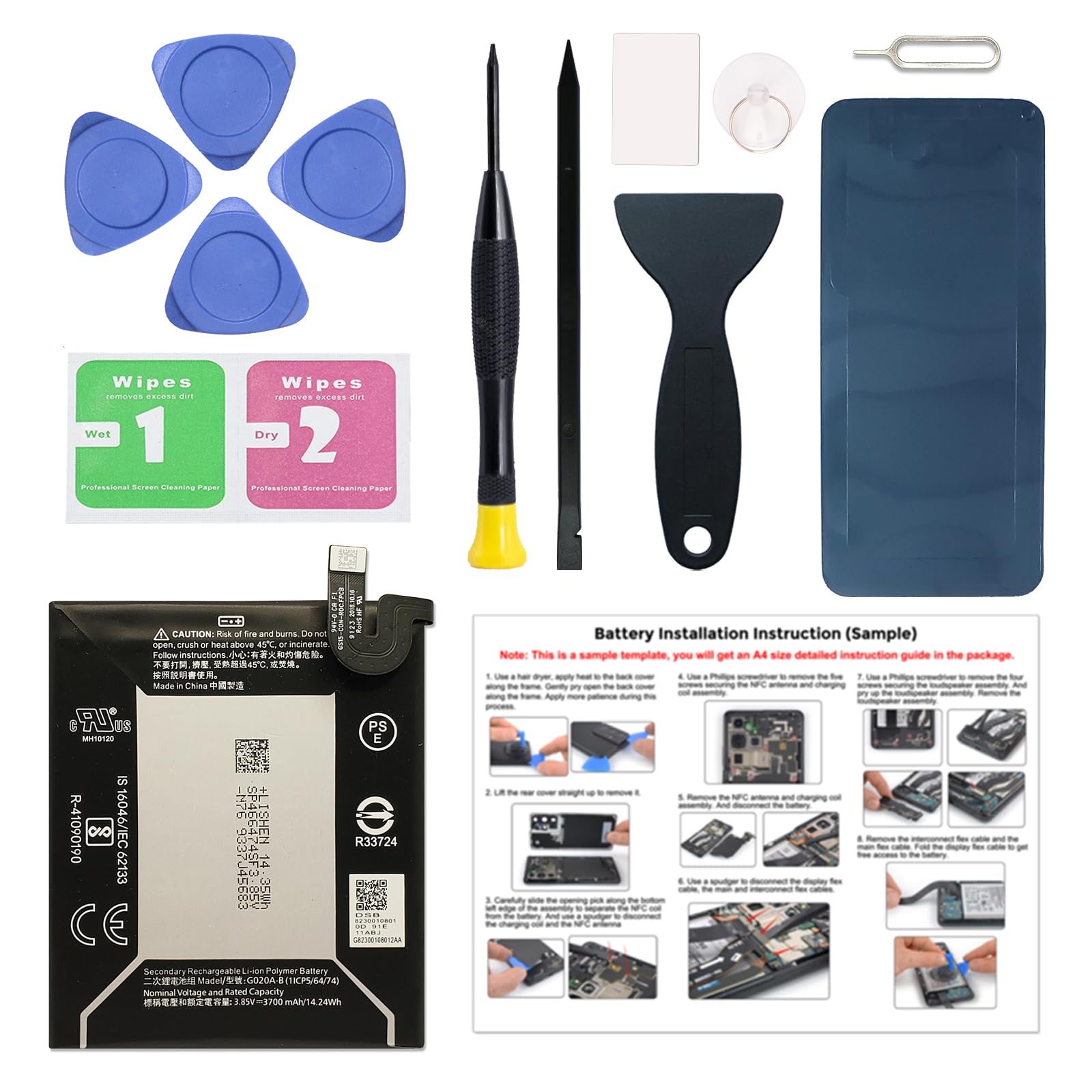 New Upgraded Battery for Pixel 3A XL, G020A-B Replacement Battery Compatible with Pixel 3A XL, with Repair Tools & Instruction