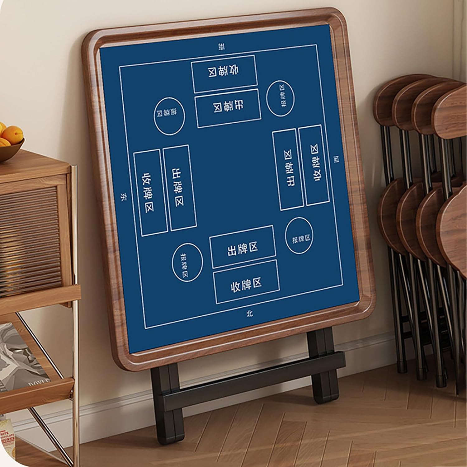 TY&WJ Square Folding Game Table,Portable Chess Card & Mahjong Table with Anti-Slip Surface, Foldable Legs Versatile Lightweight Collapsible Table for Home Party,B,80x80x74cm(31x31x29inch)
