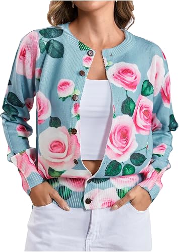 SOLY HUX Women's Floral Print Button Down Cardigan Sweater Trendy 2026