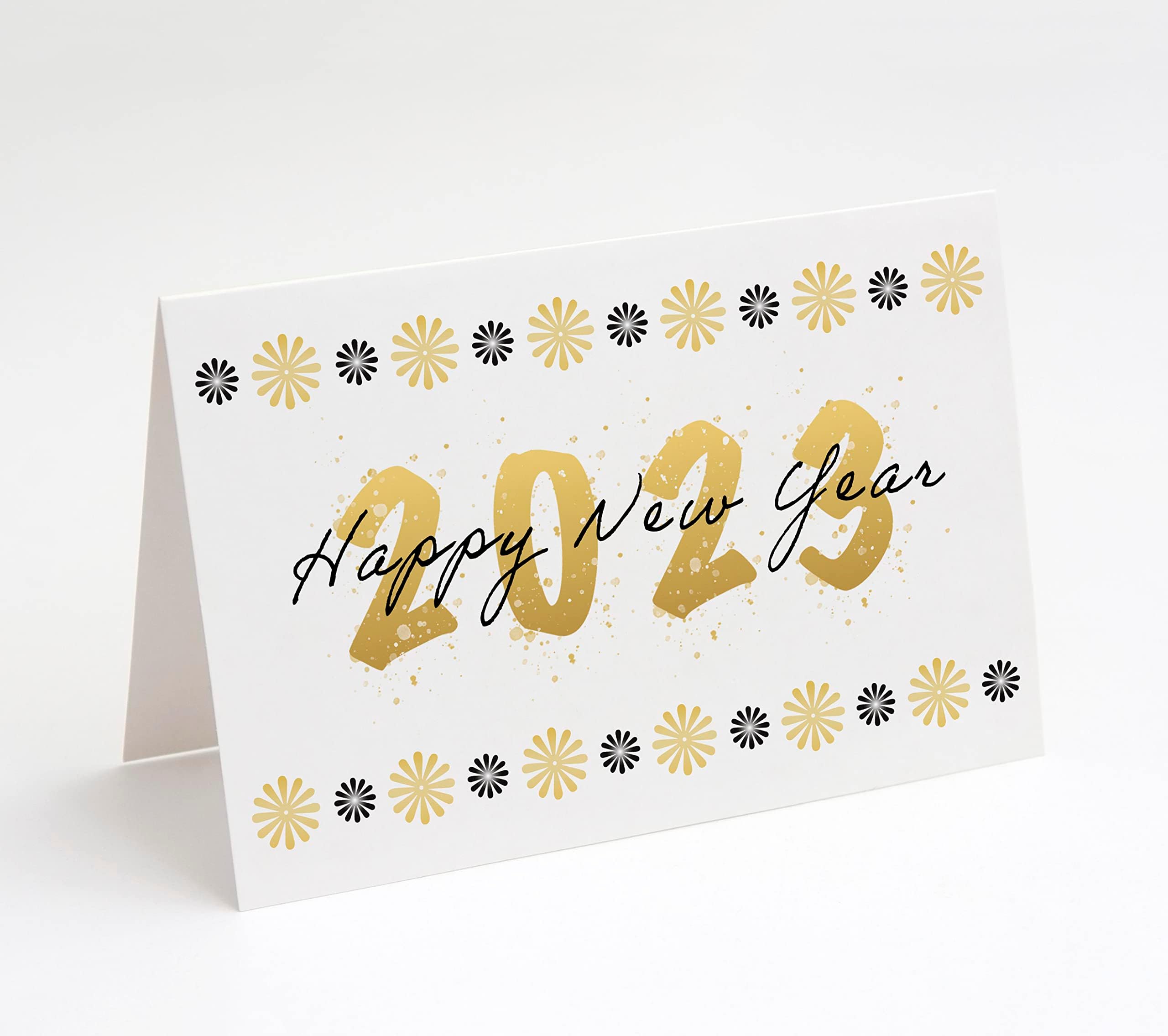 Market On Mainstreet Black & Gold Happy New Year Cards W/White Envelopes (25 Count - View #4