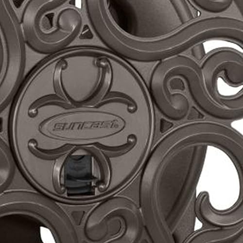 Miniatura 6 de Suncast Sidewinder - Paquete de 2 carretes de manguera de resina decorativos para montaje en pared, 60 pies, color bronce