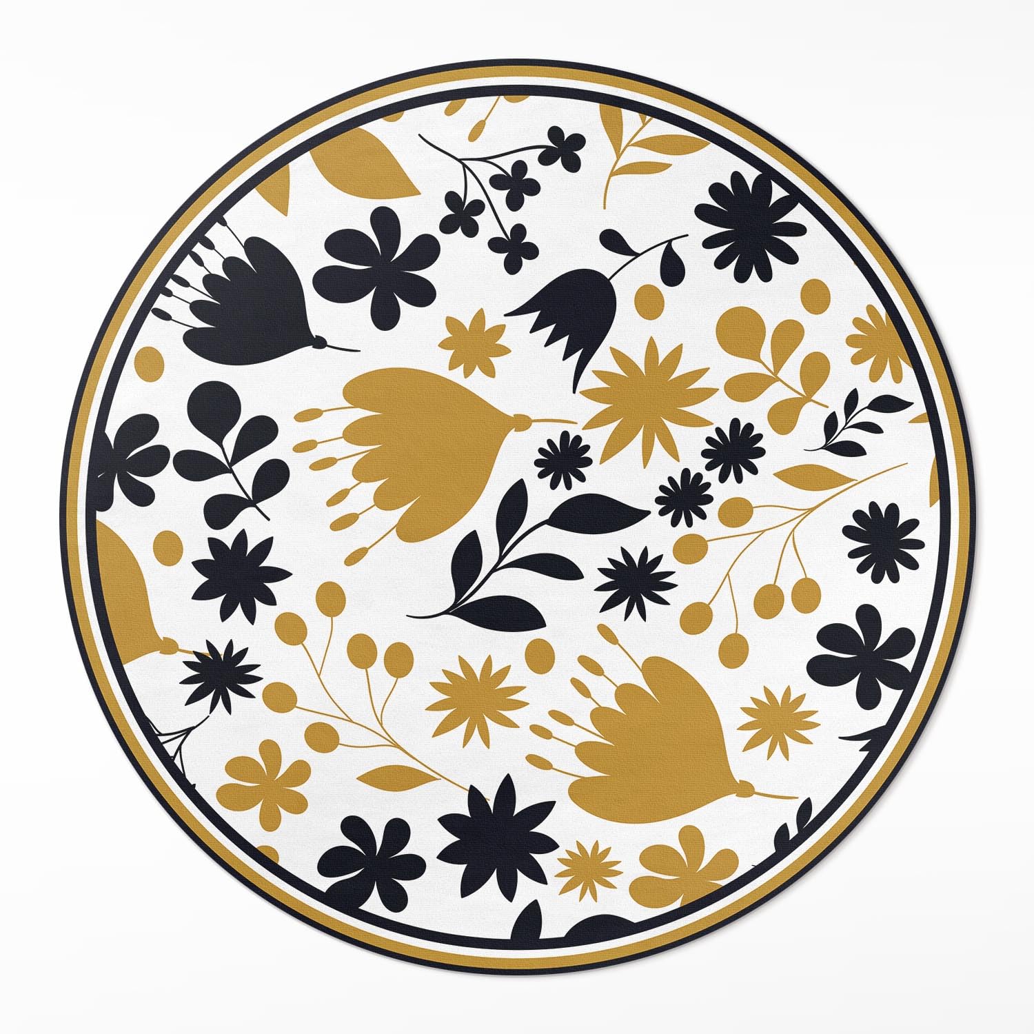 Tapis de sol cuisine rond ø140 cm en PVC imprimé pour décoration de maison intérieur