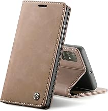 Leather Case for Samsung Galaxy A71, Protective PU Leather Wallet Case, Magnetic Closure, Card Slots, Stand Function, Brown