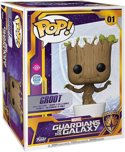 Funko 51285 Pop! Marvel: Guardians of the Galaxy - Dancing Groot (Flocked Limited Edition Exclusive 18") #01