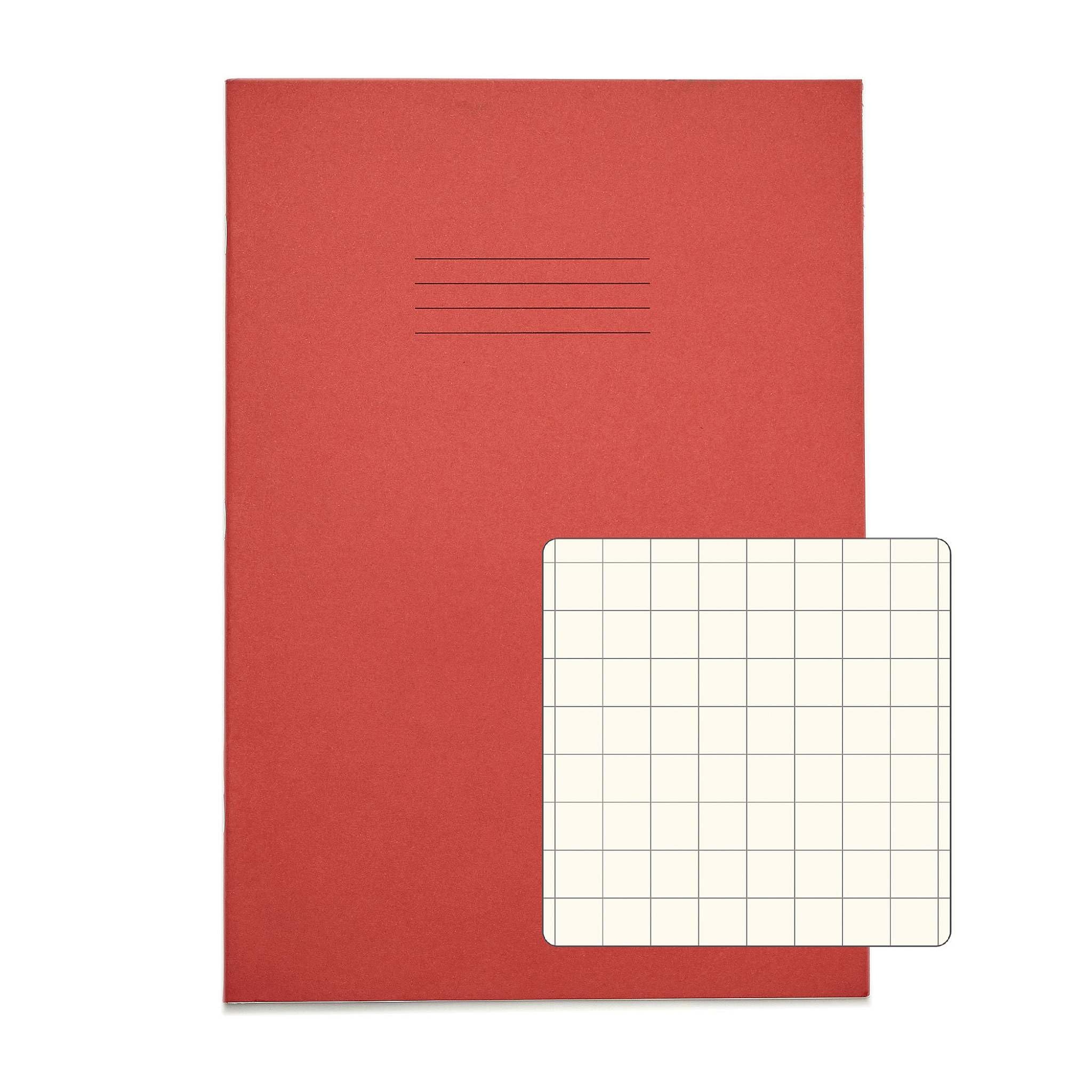 Rhino A4 Tinted Exercise Book, Red Cover with Cream Coloured Paper, 10 Pack - Image 2