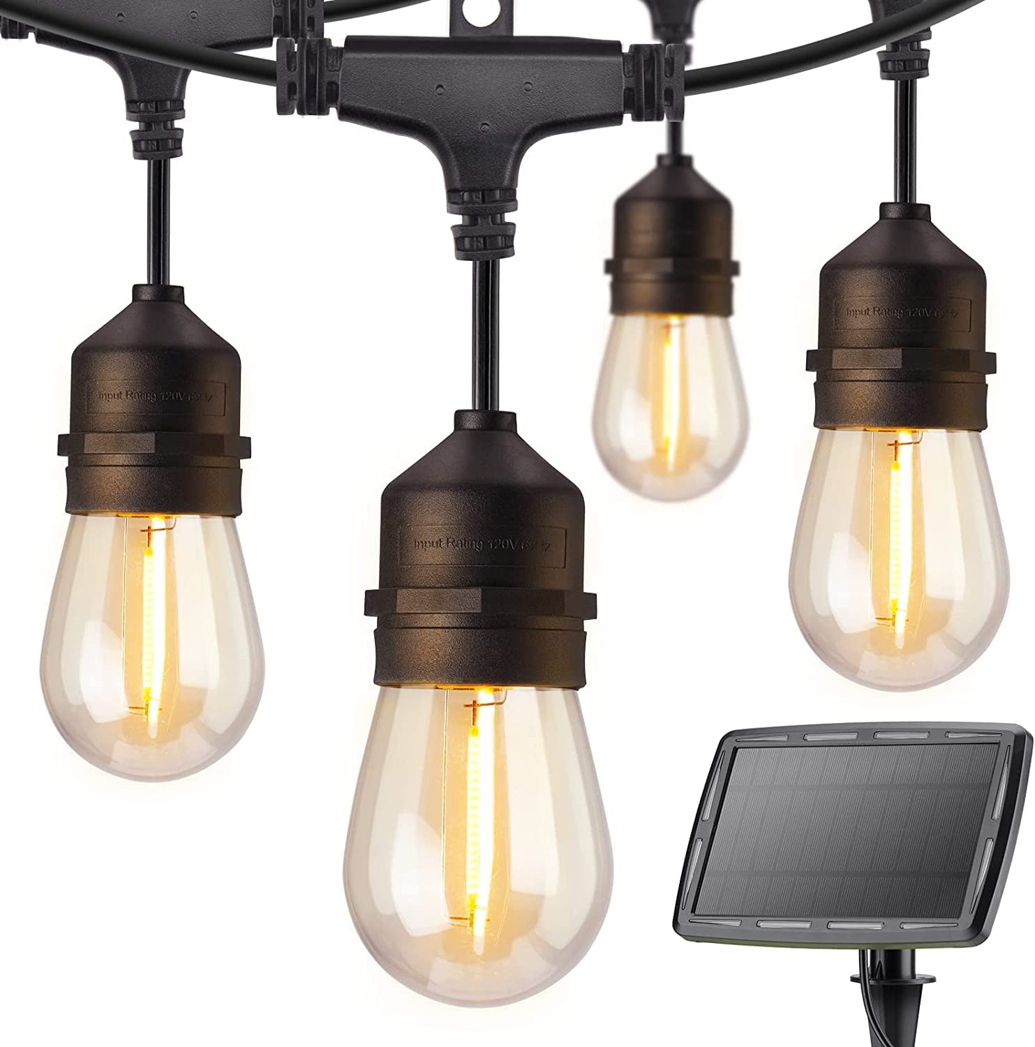 Quace 19FT 10 LED Solar String Lights Outdoor - Patio Lights with 4 Lighting Mode, USB & Solar Powered Outdoor String Lights Decorative, IP65 Waterproof String Lights for Outside Garden Yard Balcony (B0BHTH6K74) Amazon Price History, Amazon Price Tracker