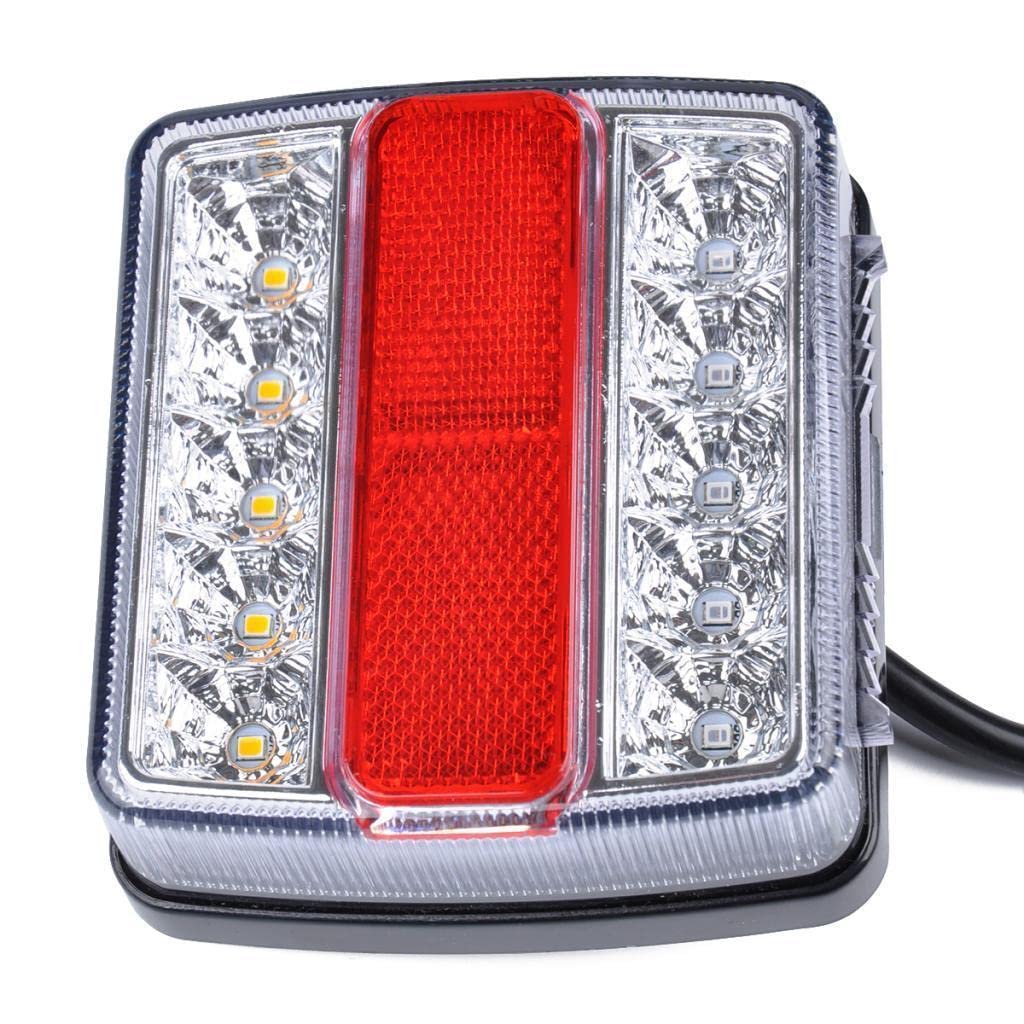 1 Kit LED Feux Remorque Frein Clignotant Étanche Visibilité Maximale Installation Adaptée à Utilitaire Camion Bus, Rouge + Blanc