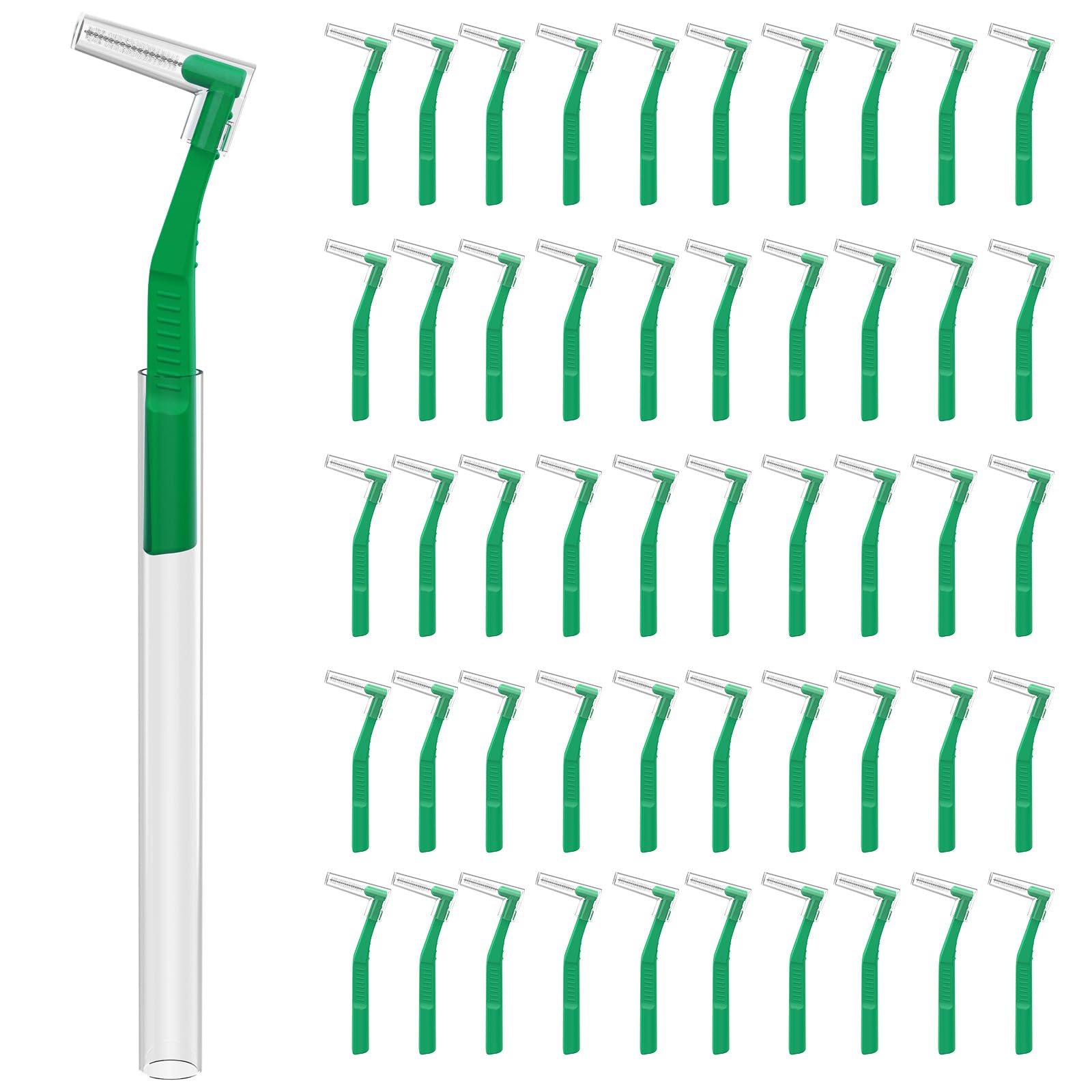 Fremouth 50 Angle Interdental Brushes with Extended Handles, Medium(0.8mm)
