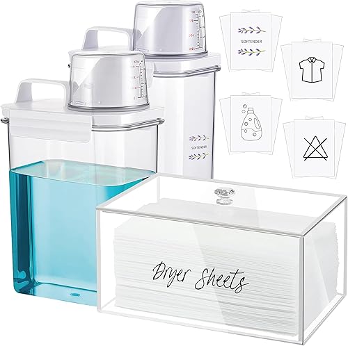 Paquete de 2 dispensadores de detergente de 61 onzas para lavandería, dispensador de jabón para ropa, dispensador de detergente líquido para ropa,