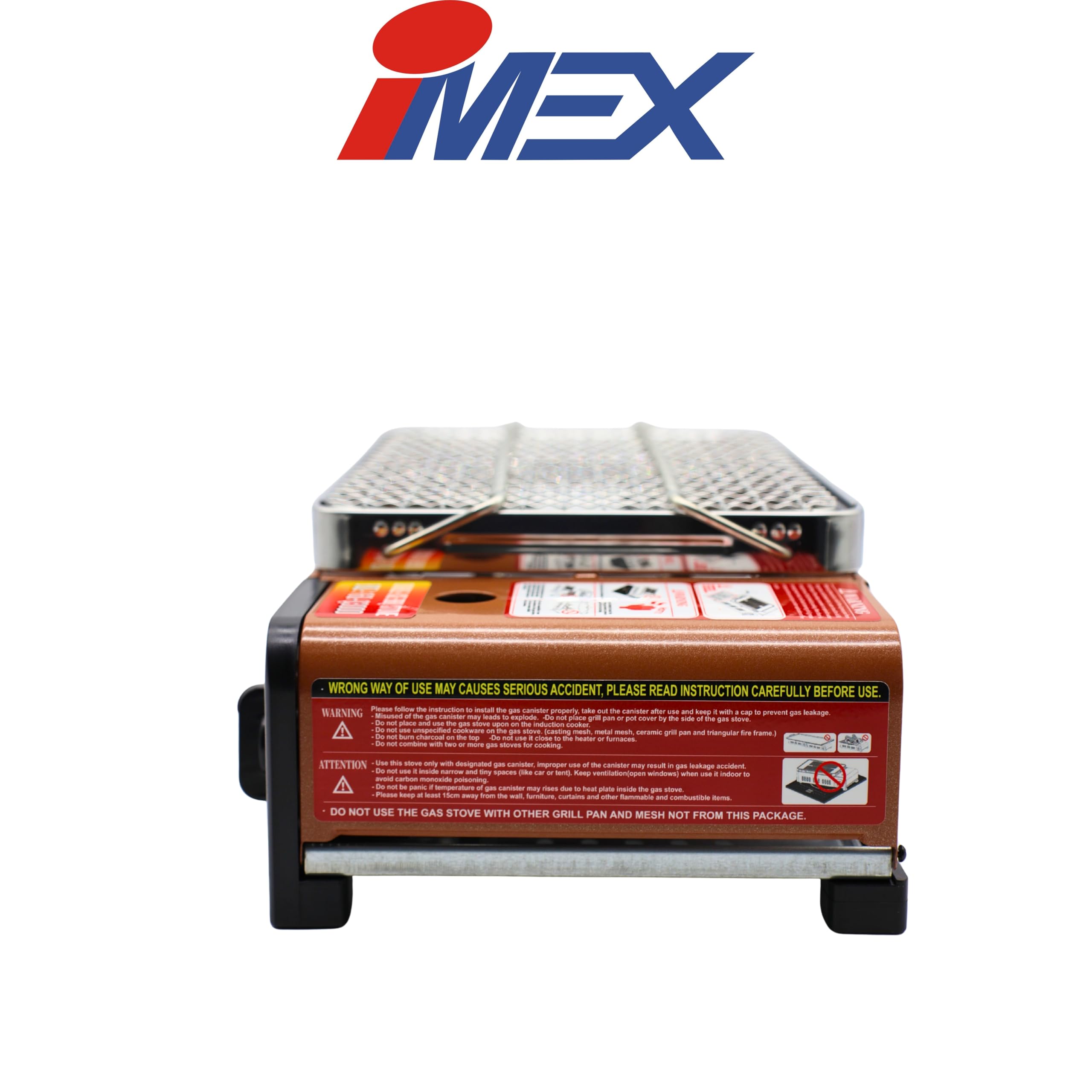 IMEX Camping Gasgrill – Reisegrill mit Transporttasche, Tragbarer BBQ Tischgrill für Butangas, Ideal für Reisen, Camping & Outdoor Barbecue BDZ-Q3000