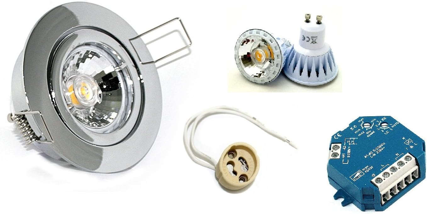13 Recessed Netty 230 Volts Chrome with GU10 7 Watt Power Led = 52 Watt