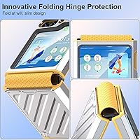 Vista 2 de Funda compatible con Z Flip 5 con protección de bisagra para Samsung Flip 5, resistente, a prueba de golpes, carcasa protectora de cuerpo completo